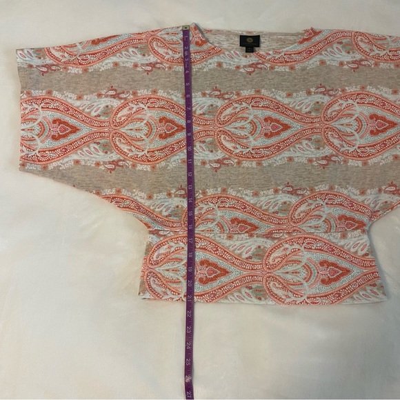 Women's JM Collections Tunic Top Flared Sleeve Aztec Pattern Multi Color Size PS - Picture 9 of 9